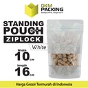 Standing Pouch 10x16cm PUTIH MATTE WINDOW Plastik Kemasan DELKOCHOICE