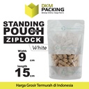 Standing Pouch 9x15cm PUTIH MATTE WINDOW Plastik Kemasan DELKOCHOICE