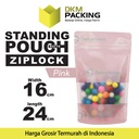 Standing Pouch 16x24cm PINK MATTE WINDOW Plastik Kemasan DELKOCHOICE
