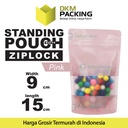 Standing Pouch 9x15cm PINK MATTE WINDOW Plastik Kemasan DELKOCHOICE