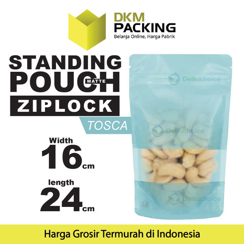 Standing Pouch 16x24cm TOSCA MATTE WINDOW Plastik Kemasan DELKOCHOICE