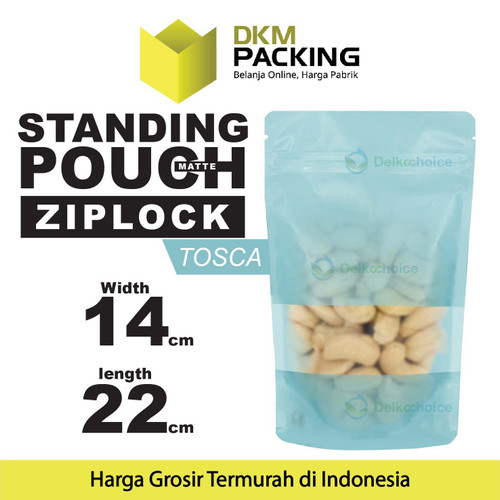 Standing Pouch 14x22cm TOSCA MATTE WINDOW Plastik Kemasan DELKOCHOICE