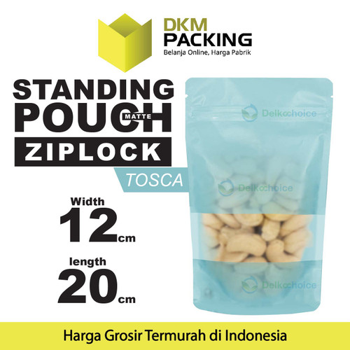 Standing Pouch 12x20cm TOSCA MATTE WINDOW Plastik Kemasan DELKOCHOICE