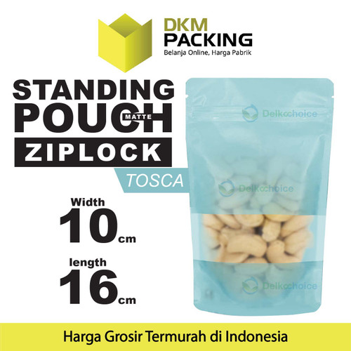 Standing Pouch 10x16cm TOSCA MATTE WINDOW Plastik Kemasan DELKOCHOICE