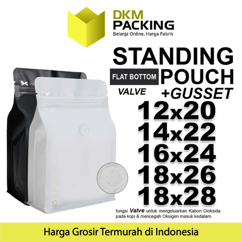 FLAT BOTTOM VALVE COFFEE BAG ZIPLOCK DELKOCHOICE PREMIUM