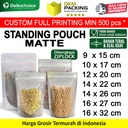 Standing Pouch MATTE 14x26 ZIPLOCK Plastik Kemasan Makanan DELKOCHOICE