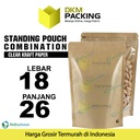 Standing Pouch 18x26 Clear Kraft Paper ZIPLOCK Plastik Klip Kombinasi