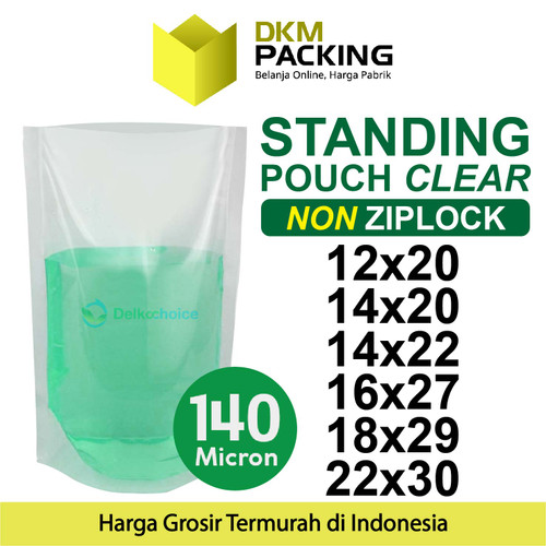 Plastik Standing Pouch Bening 14x20cm NYLON NON ZIPLOCK DELKOCHOICE