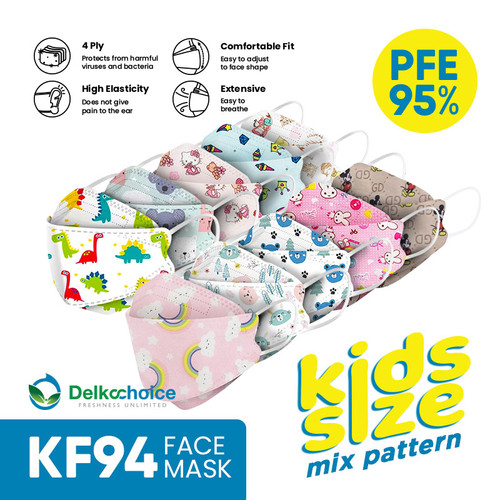 Masker Anak 3D KF94 4PLY DELKOCHOICE KIDS PACK /10pcs FACE MASK