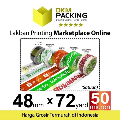LAKBAN PRINTING 12mm X 50yard MAKANAN ONLINE ISOLASI SOLATIP / SATUAN