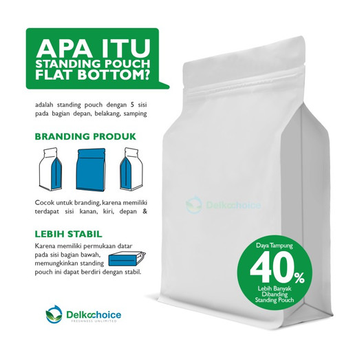 Plastik Klip Flat Bottom 18x28cm Standing Pouch Ziplock Kemasan