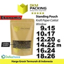 Standing Pouch Kraft Paper 16x24cm EKONOMIS WINDOW Ziplock Delkochoice