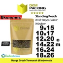 Standing Pouch Kraft Paper 9x15cm EKONOMIS WINDOW Ziplock Delkochoice