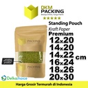 Standing Pouch 14x22cm Kraft Paper Window Ziplock Kemasan Makanan