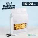 FLAT BOTTOM WINDOW WHITE ALU FOIL Standing Pouch DELKOCHOICE PREMIUM