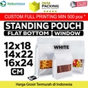 FLAT BOTTOM WINDOW 14x22cm WHITE ALU FOIL Standing Pouch DELKOCHOICE