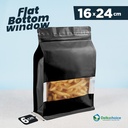FLAT BOTTOM WINDOW BLACK ALU FOIL Standing Pouch DELKOCHOICE PREMIUM