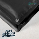 FLAT BOTTOM WINDOW 14x22cm BLACK ALU FOIL Standing Pouch DELKOCHOICE