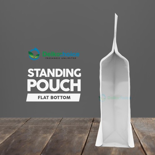 Plastik Klip Flat Bottom Putih 18x28cm Standing Pouch Ziplock Kemasan