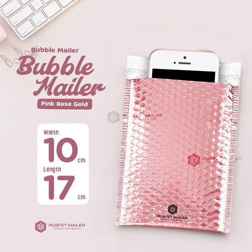 AMPLOP BUBBLE WRAP PINK ROSE GOLD RUSFET BUBBLE BAG MAILER PREMIUM