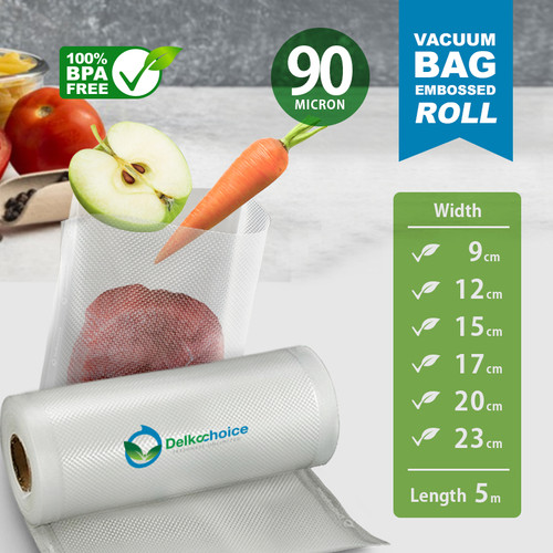Vacuum POLOS EMBOSS ROLL Plastik Vakum Makanan SMOOTH BINTIK TERLARIS