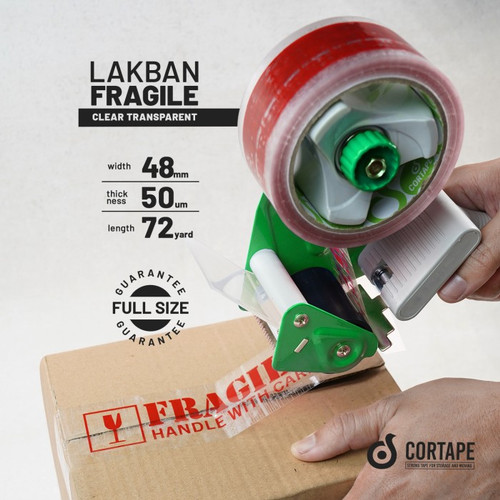 Lakban FRAGILE PREMIUM Plakban Isolasi HANDLE WITH CARE Stiker /SATUAN