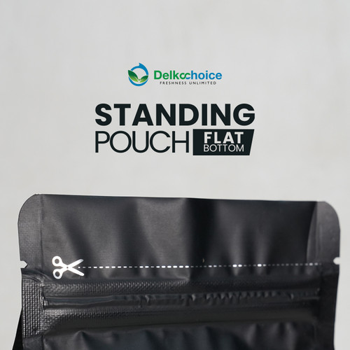 FLAT BOTTOM HITAM 18x28cm VALVE COFFEE BAG ZIPLOCK DELKOCHOICE PREMIUM