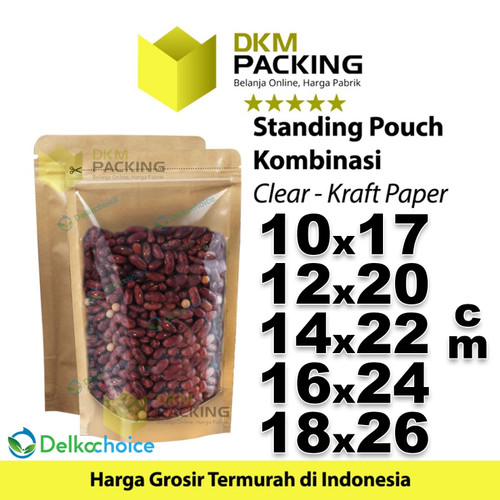 Standing Pouch TRANSPARAN VARIAN Plastik Klip Makanan DELKOCHOICE