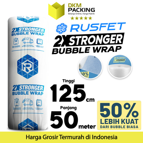 Plastik Bubble Wrap 50Meter Bubblewrap DKM PLUS BERWARNA TERMURAH ROLL