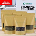 Standing Pouch Kraft Paper 14x22cm EKONOMIS WINDOW Ziplock Delkochoice
