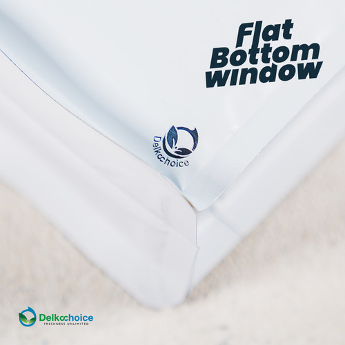 FLAT BOTTOM WINDOW 14x22cm WHITE ALU FOIL Standing Pouch DELKOCHOICE
