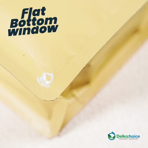 FLAT BOTTOM WINDOW 12x18cm BROWN ALU FOIL Standing Pouch DELKOCHOICE