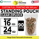 Standing Pouch Bening 16x24cm ZIPLOCK Plastik Klip Clear DELKOCHOICE