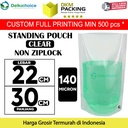 Plastik Standing Pouch Bening 22x30cm NYLON NON ZIPLOCK DELKOCHOICE
