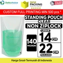 Plastik Standing Pouch Bening 14x22cm NYLON NON ZIPLOCK DELKOCHOICE