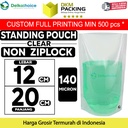 Plastik Standing Pouch Bening 12x20cm NYLON NON ZIPLOCK DELKOCHOICE