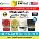 Standing Pouch WINDOW ZIPLOCK DELKOCHOICE ALUMUNIUM FOIL