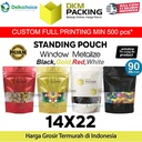 Standing Pouch 14x22cm WINDOW ZIPLOCK DELKOCHOICE ALUMUNIUM FOIL