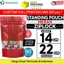 Standing Pouch MERAH 14x22cm WINDOW ZIPLOCK DELKOCHOICE ALU FOIL