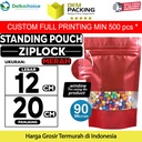 Standing Pouch MERAH 12x20cm WINDOW ZIPLOCK DELKOCHOICE ALU FOIL