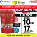 Standing Pouch MERAH 10x17cm WINDOW ZIPLOCK DELKOCHOICE ALU FOIL
