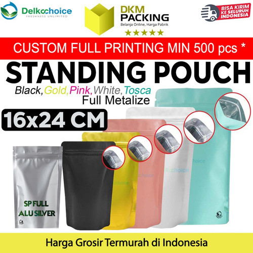 Standing Pouch 16x24cm NON WINDOW ZIPLOCK Plastik Klip ALU FOIL