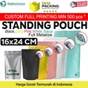 Standing Pouch 16x24cm NON WINDOW ZIPLOCK Plastik Klip ALU FOIL