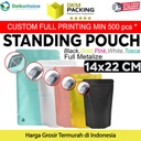 Standing Pouch 14x22cm NON WINDOW ZIPLOCK Plastik Klip ALU FOIL