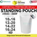 Standing Pouch PUTIH NON WINDOW ZIPLOCK Plastik Klip ALU FOIL