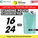 Standing Pouch TOSCA 16x24cm NON WINDOW ZIPLOCK Plastik Klip ALU FOIL