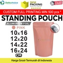 Standing Pouch PINK NON WINDOW ZIPLOCK Plastik Klip ALU FOIL