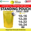 Standing Pouch GOLD NON WINDOW ZIPLOCK Plastik Klip ALU FOIL