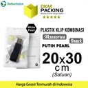 PLASTIK KLIP PUTIH 20x30cm ZIPLOCK BAG KEMASAN AKSESORIS DELKOCHOICE