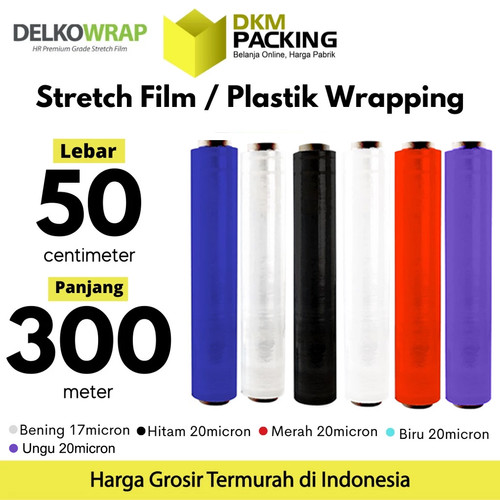 Plastik Stretch Film Wraping 50cm x 300m DELKOWRAP TERMURAH / SATUAN